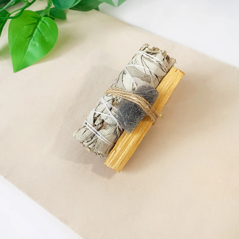 Natural Sage Peru Holy Wood  Crystal Original Stone Aromatherapy Set Yoga Meditation Indoor Purification