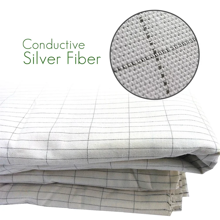 20x30 Inch Pure Silver Thread Grounding Pillowcase with Conductive Cord Massage Mattress for Better Sleep and Anxiety Relief