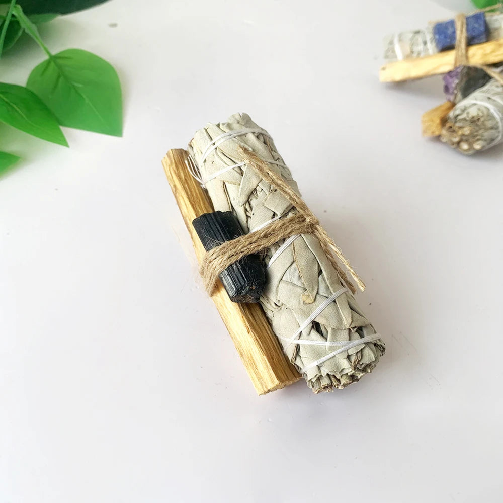Natural Sage Peru Holy Wood  Crystal Original Stone Aromatherapy Set Yoga Meditation Indoor Purification