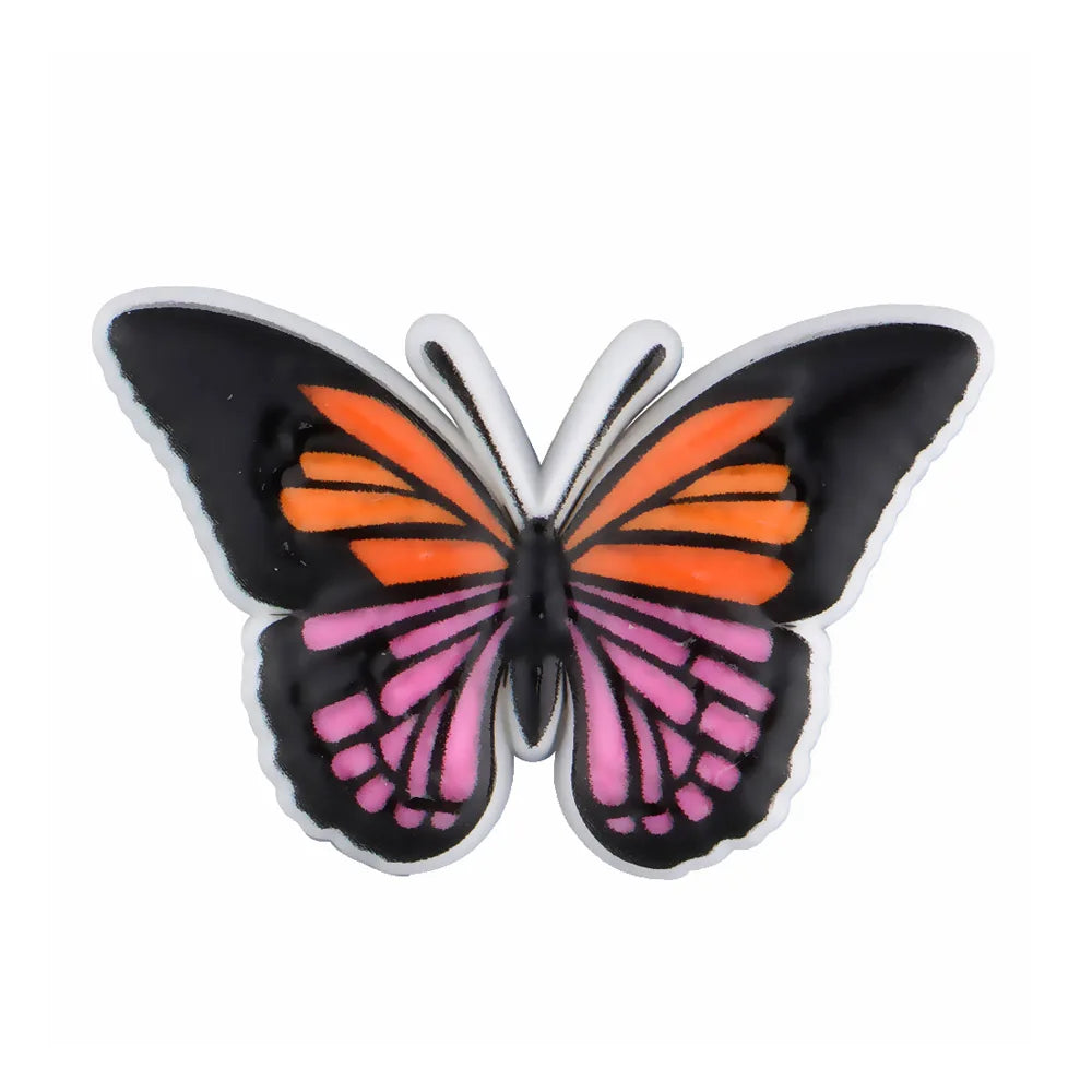 New Arrival Custom PVC Shoe Charms 3D UV Printing Flower Butterfly Design for Autism Beach Sandals Clogs Decoration Wholesale