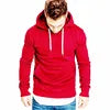 2021 New Men's Pure Color Outdoor Fitness Sports Slim Hoodie Top Men's Hooded Pullover