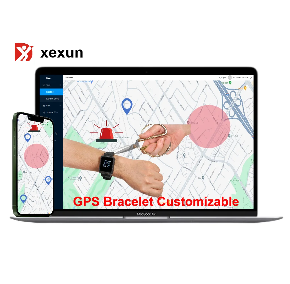 Xexun Wearable Hidden Bracelet Watch Band Gp for Autism for Seniors Fake House Arrest Bracelet Gps Tracker