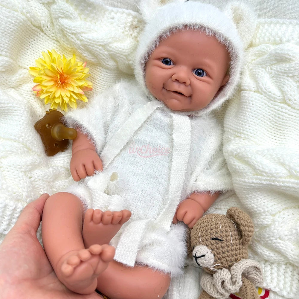 17Inch Adorable Cherubic Cheeks Reborn Doll Soft Washable Realistic Open Eyes  Skin Weighted Companion Baby Gifts