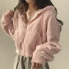 OEM/ODM Custom High Quality Women's Hoodie Breathable Anti-shrink Lined Casual Short Autumn Knitted
