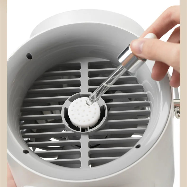 New Auto Rotation Desktop Air Condition Fan 4000mAh Rechargeable Battery 3-Speed Water Mist Fan Warm Night Light Aromatherapy