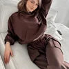 Autumn Women's New Fashion Short Sports Jogger Sweater Solid Casual Hoodie Top Pants Breathable  Winter 2 Piece Sport