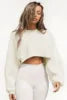 Custom logo Oversized Drop Shoulder Hoodie for Women Custom Crop Tops Solid Color Casual Tshirt  Style