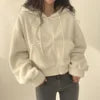 OEM/ODM Custom High Quality Women's Hoodie Breathable Anti-shrink Lined Casual Short Autumn Knitted