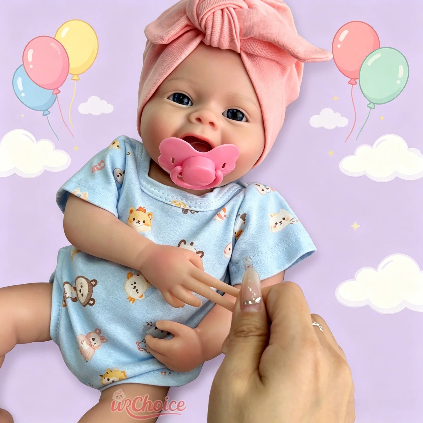 Factory Direct 18Inch Silicone Reborn Baby Doll Open Mouth Girl Realistic Vein Detail Baby Memorial Keepsake Collectible