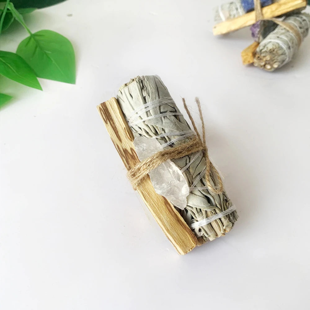 Natural Sage Peru Holy Wood  Crystal Original Stone Aromatherapy Set Yoga Meditation Indoor Purification