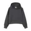 Customize Front Women's High Quality 100% Cotton Eco-Friendly Simple Solid Color Autumn/Winter Crop Hoodie Fashionable Street