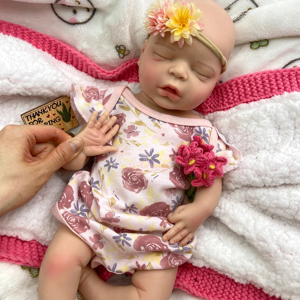 Lifelike 18" Full Silicone Baby Doll Girl With Pacifier Washable Newborn Collectable Artistry Companion Gifts