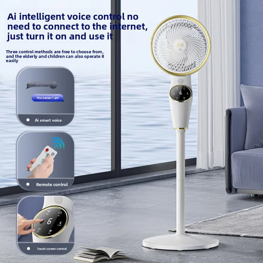 Jinzheng Intelligent Voice Remote Control Electric Fan Household Aromatherapy Negative Ion Floor Fan Air Circulation Plastic