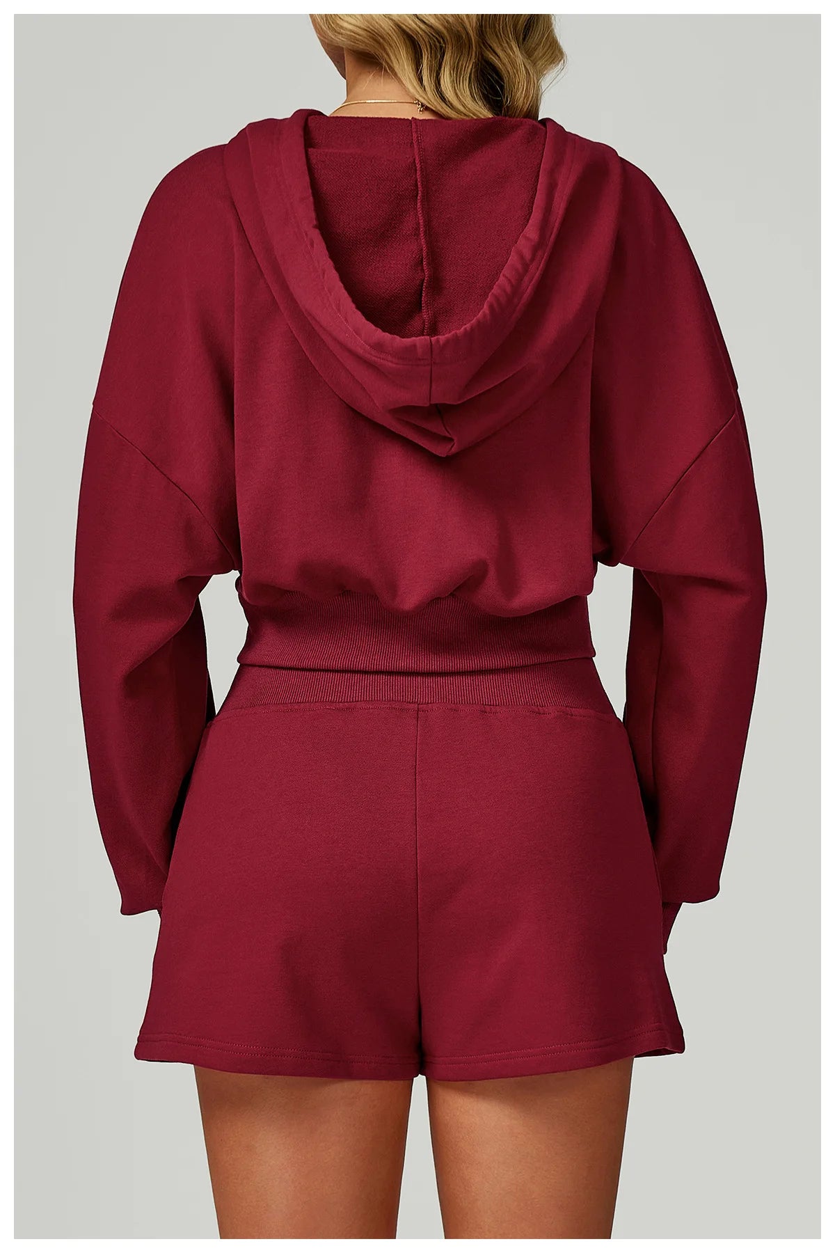 Women's Zippered Short Sweatshirt Hoodie for Autumn-Loose Fit Casual Sports Outfit for Running and Gym Wear