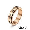 316L Titanium Steel Fidget Anxiety Ring Fashion Luminous Moon Star Design High Polished Rotatable Stacking Stainless Steel