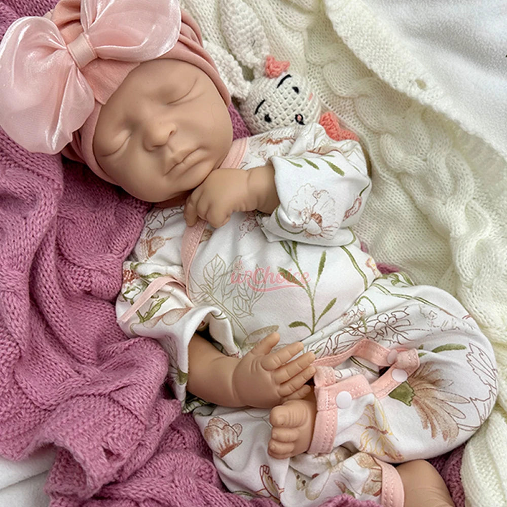 Wholesale  44CM Realistic Silicone Reborn Baby Dolls Girl  With Pacifier Veined Skin Photography Props  Accompany Baby Gifts