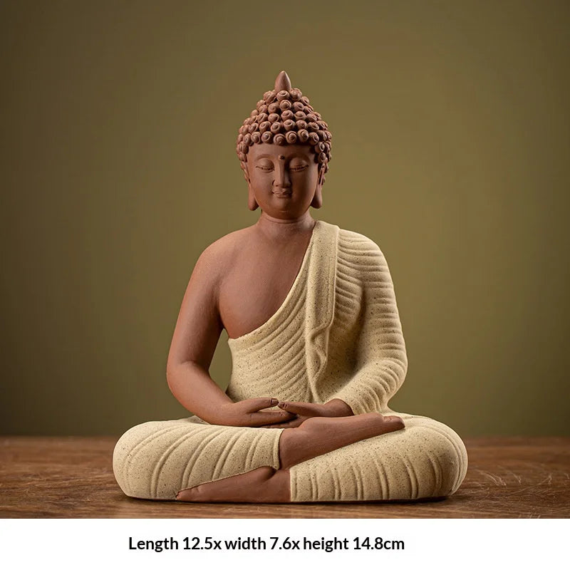 Light-emitting Diode Lamp Buddha Meditation Ceramic Guanyin Bodhisattva Shape Backflow Incense Burner Aromatic Sandalwood