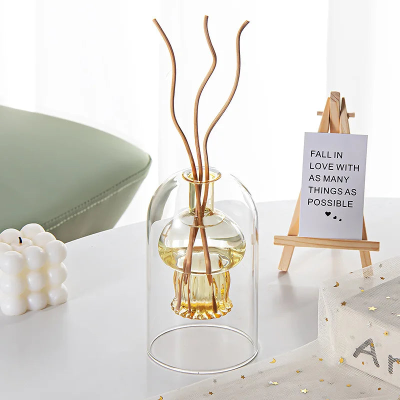 Non-fire Aromatherapy Jellyfish Style High Borosilicate Glass Ornament Diffuser Bottle
