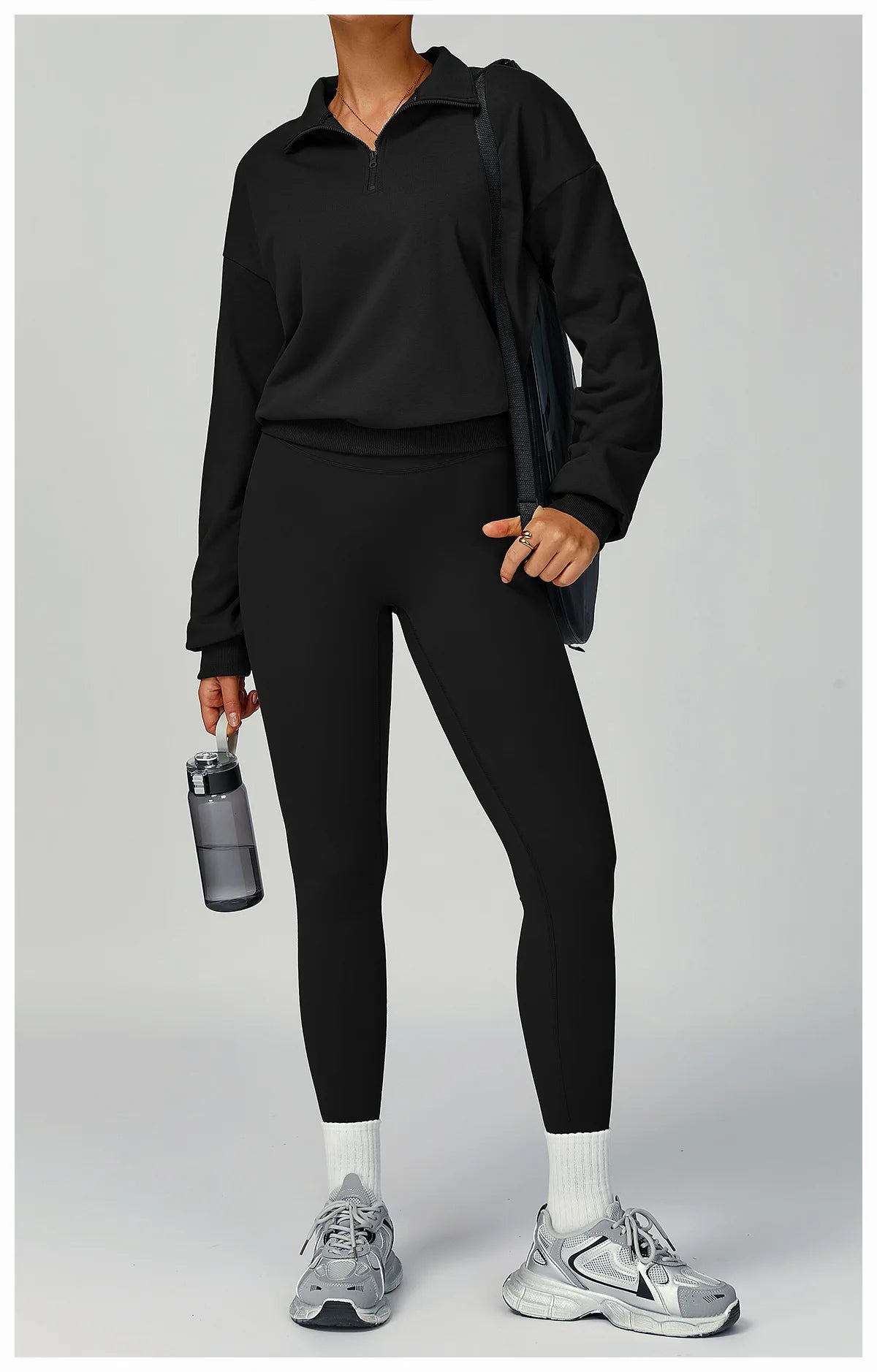 Autumn And Winter Zipper Hoodie Casual Loose Windproof Warm Versatile Hoodie Women's Running And Fitness Sportswear