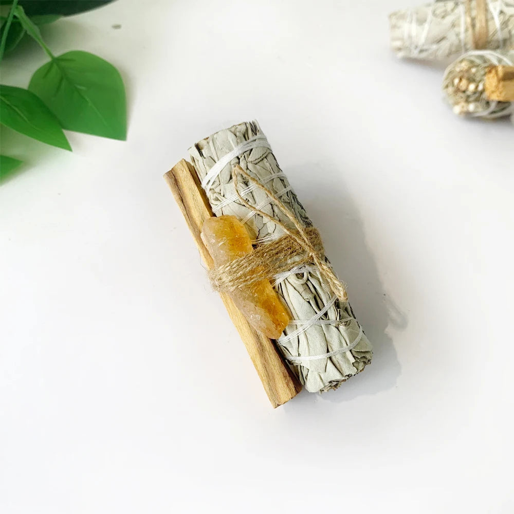 Natural Sage Peru Holy Wood  Crystal Original Stone Aromatherapy Set Yoga Meditation Indoor Purification