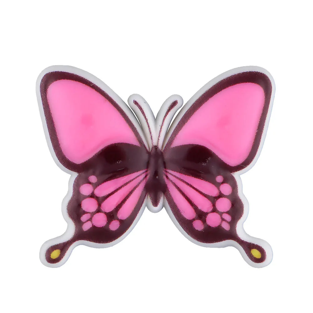 New Arrival Custom PVC Shoe Charms 3D UV Printing Flower Butterfly Design for Autism Beach Sandals Clogs Decoration Wholesale