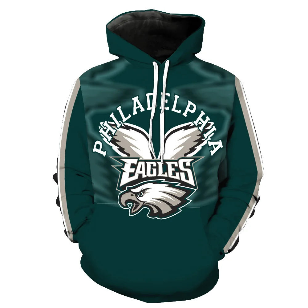 New Fashion 3D Classic Printing Hoodies Adolescent Pullover Men's Long Sleeve Tracksuit American Rugby Team Hoodies