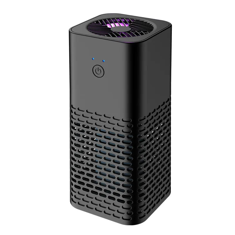 Negative Ion Air Purifier with Purple LED, Small Space Desktop Air Cleaner, Aromatherapy for Bedroom, Bathroom, Office