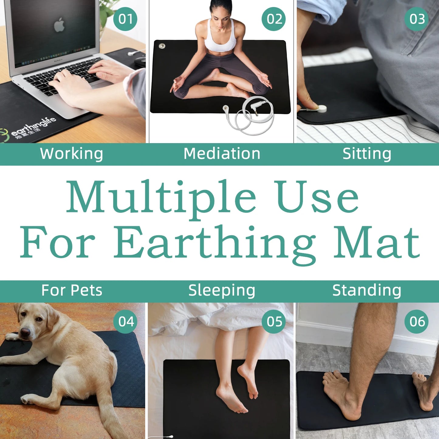 Dropshipping Grounding Yoga Mat Earthing Leather Office Laptop Desk Mat Gaming Mouse Pad Earthing Reduces Pain and Anxiety