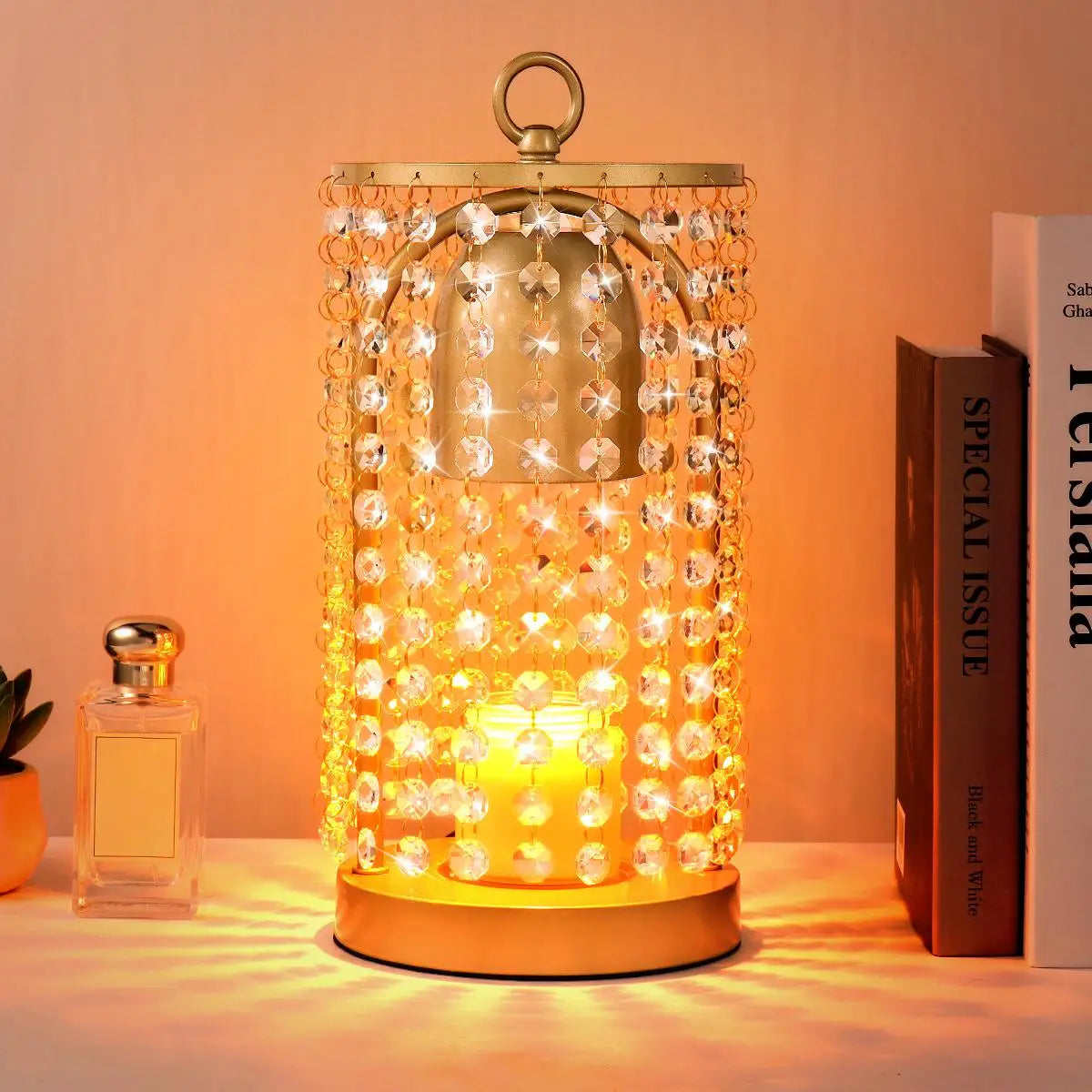 Modern Electric Wooden Candle Warmer Lamp with Timer Dimmer AU Plug Tabletop for Bedroom Aromatherapy Indoor Use