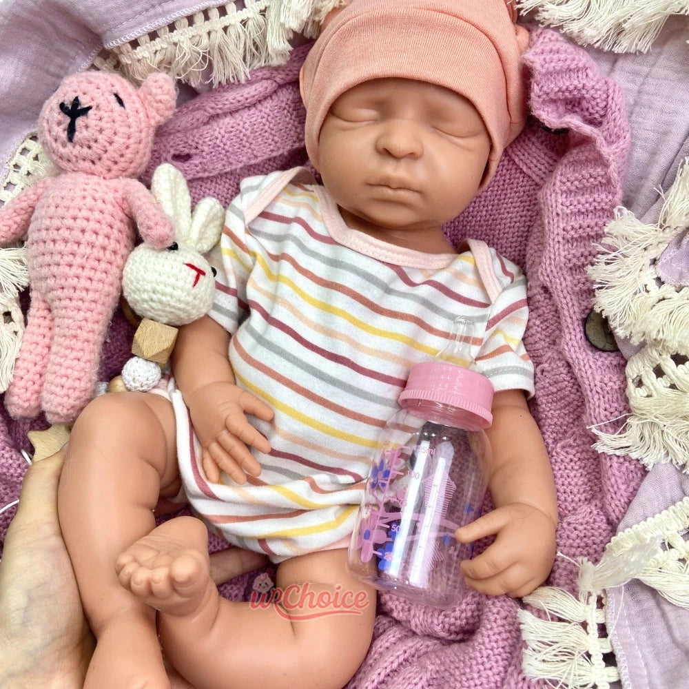 Wholesale  44CM Realistic Silicone Reborn Baby Dolls Girl  With Pacifier Veined Skin Photography Props  Accompany Baby Gifts
