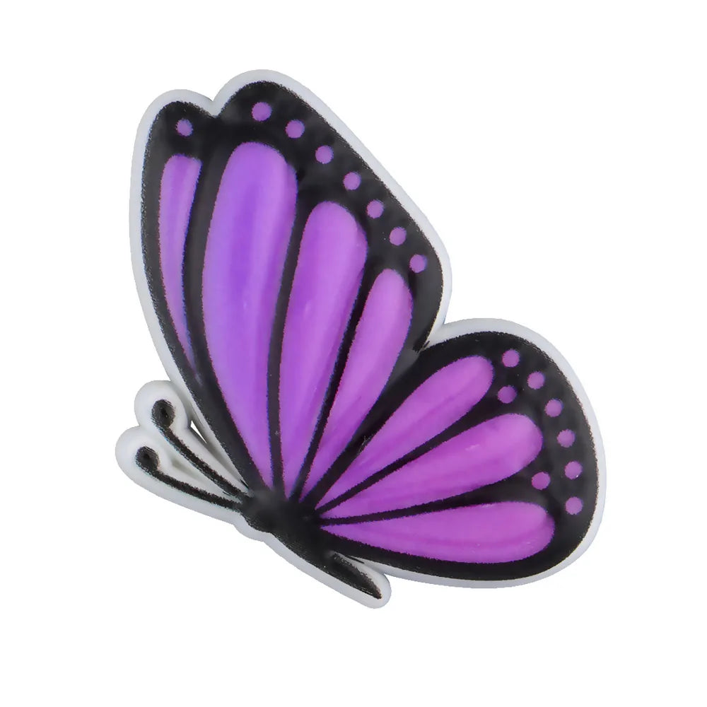 New Arrival Custom PVC Shoe Charms 3D UV Printing Flower Butterfly Design for Autism Beach Sandals Clogs Decoration Wholesale