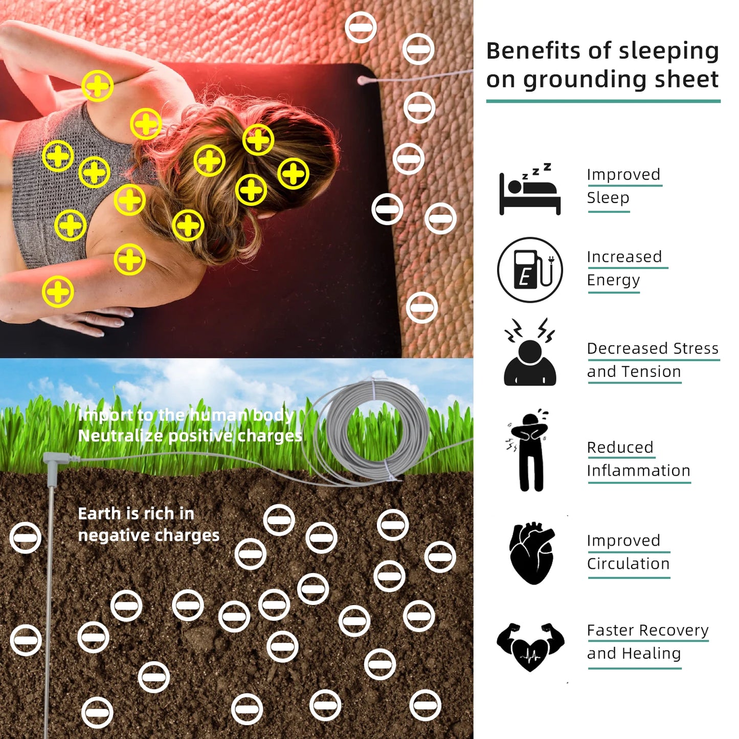 Dropshipping Grounding Yoga Mat Earthing Leather Office Laptop Desk Mat Gaming Mouse Pad Earthing Reduces Pain and Anxiety