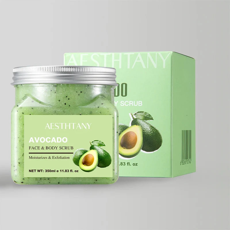 Korean Skin Care Collagen Avocado Salt Scrub OEM ODM Deep Cleaning Exfoliating Moisturizing Essential Oil Scent Aromatherapy Hot