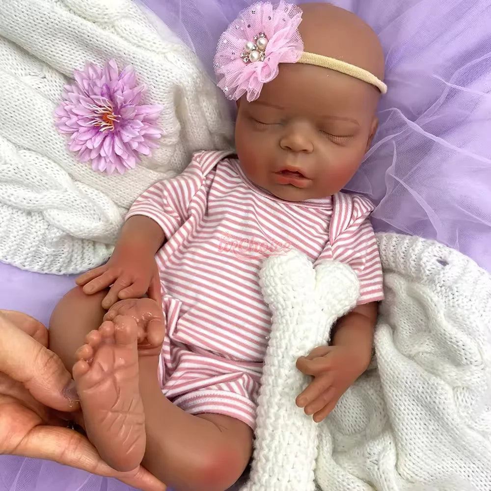 Lifelike 18" Full Silicone Baby Doll Girl With Pacifier Washable Newborn Collectable Artistry Companion Gifts
