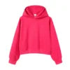 Customize Front Women's High Quality 100% Cotton Eco-Friendly Simple Solid Color Autumn/Winter Crop Hoodie Fashionable Street