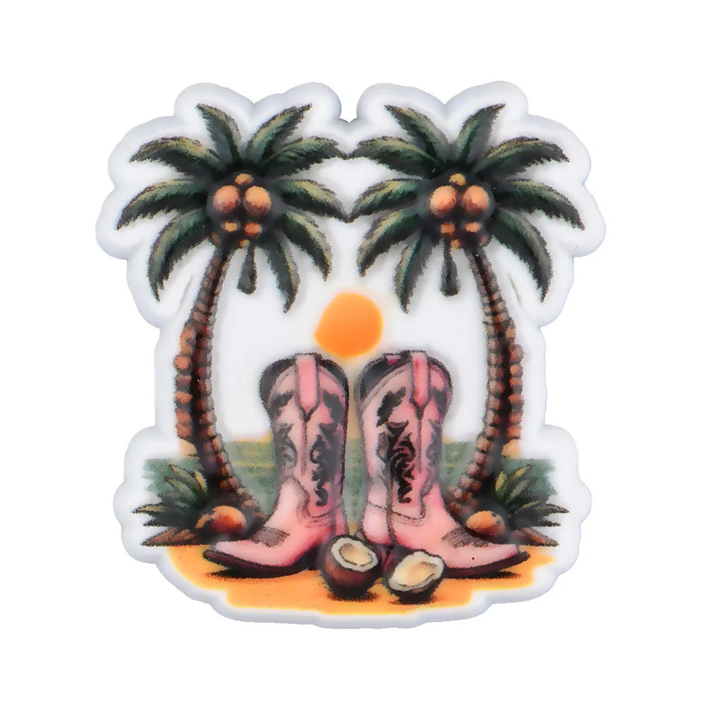 New Arrival Custom PVC Shoe Charms 3D UV Printing Flower Butterfly Design for Autism Beach Sandals Clogs Decoration Wholesale