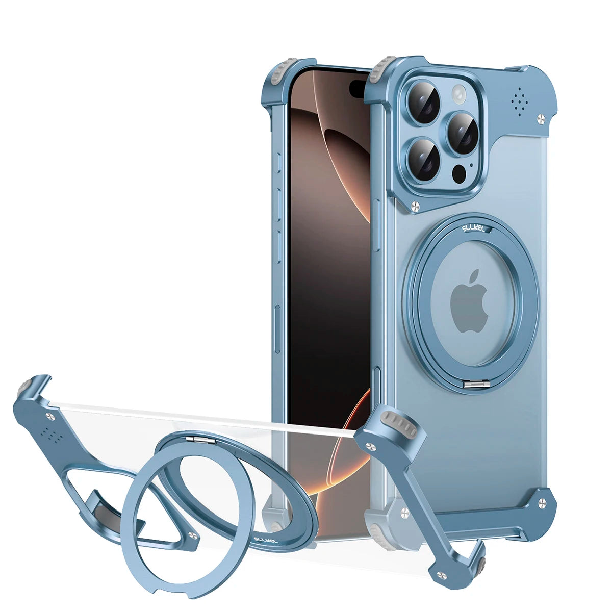 Shockproof 360 Rotation Ring Metal Cooling Case for iphone Magnetic Wireless Charging Stand Phone Case With Aromatherapy