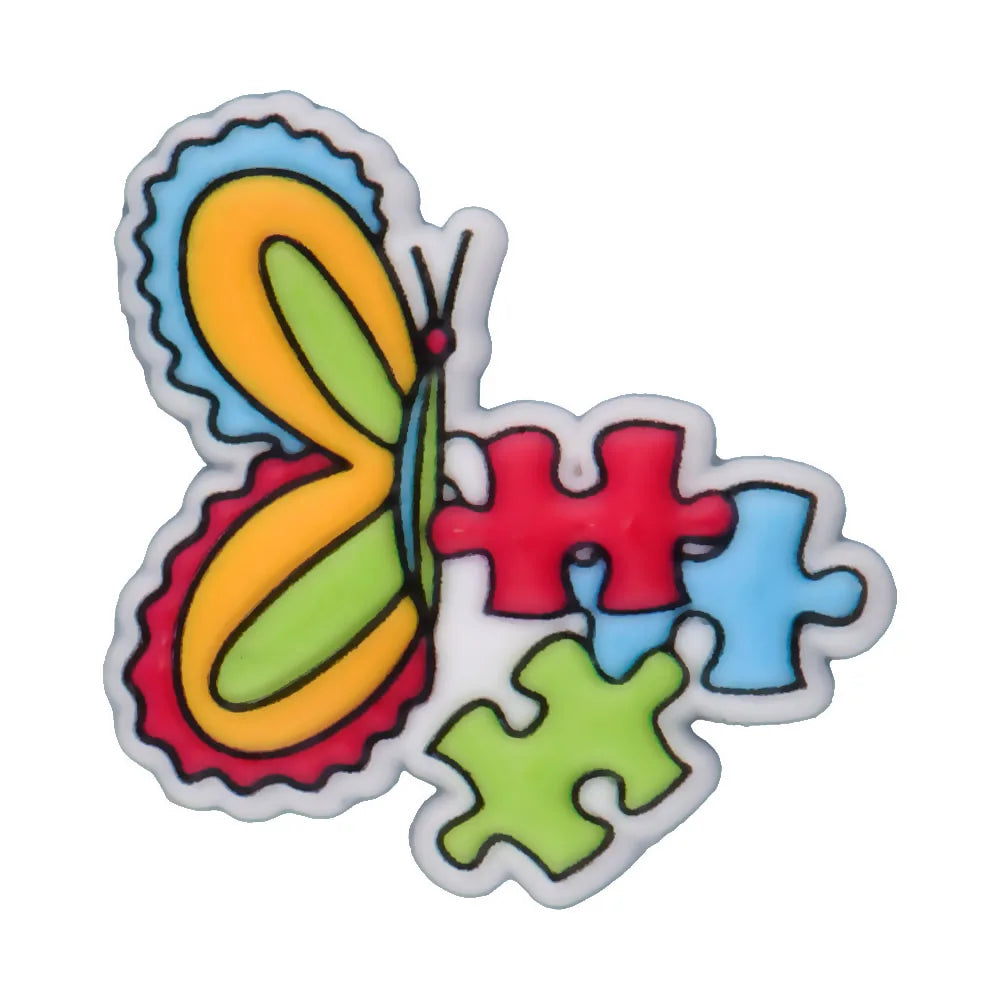 New Arrival Custom PVC Shoe Charms 3D UV Printing Flower Butterfly Design for Autism Beach Sandals Clogs Decoration Wholesale