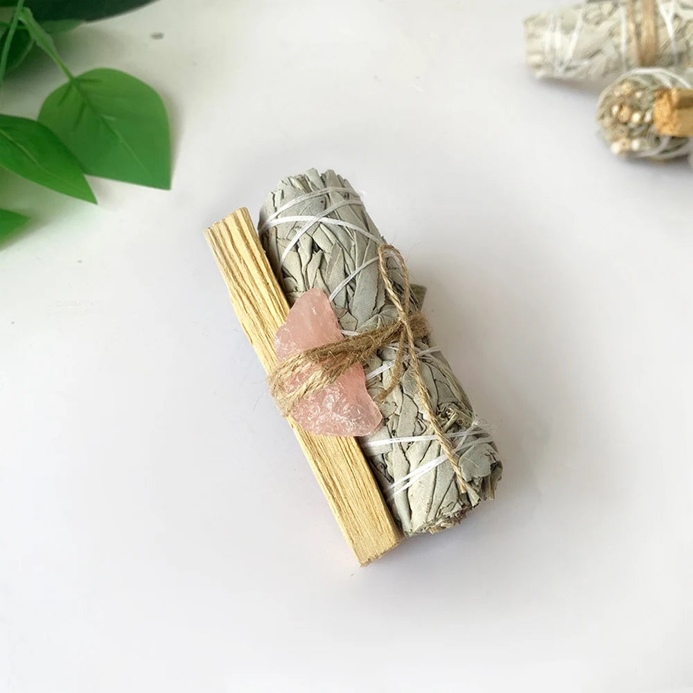 Natural Sage Peru Holy Wood  Crystal Original Stone Aromatherapy Set Yoga Meditation Indoor Purification
