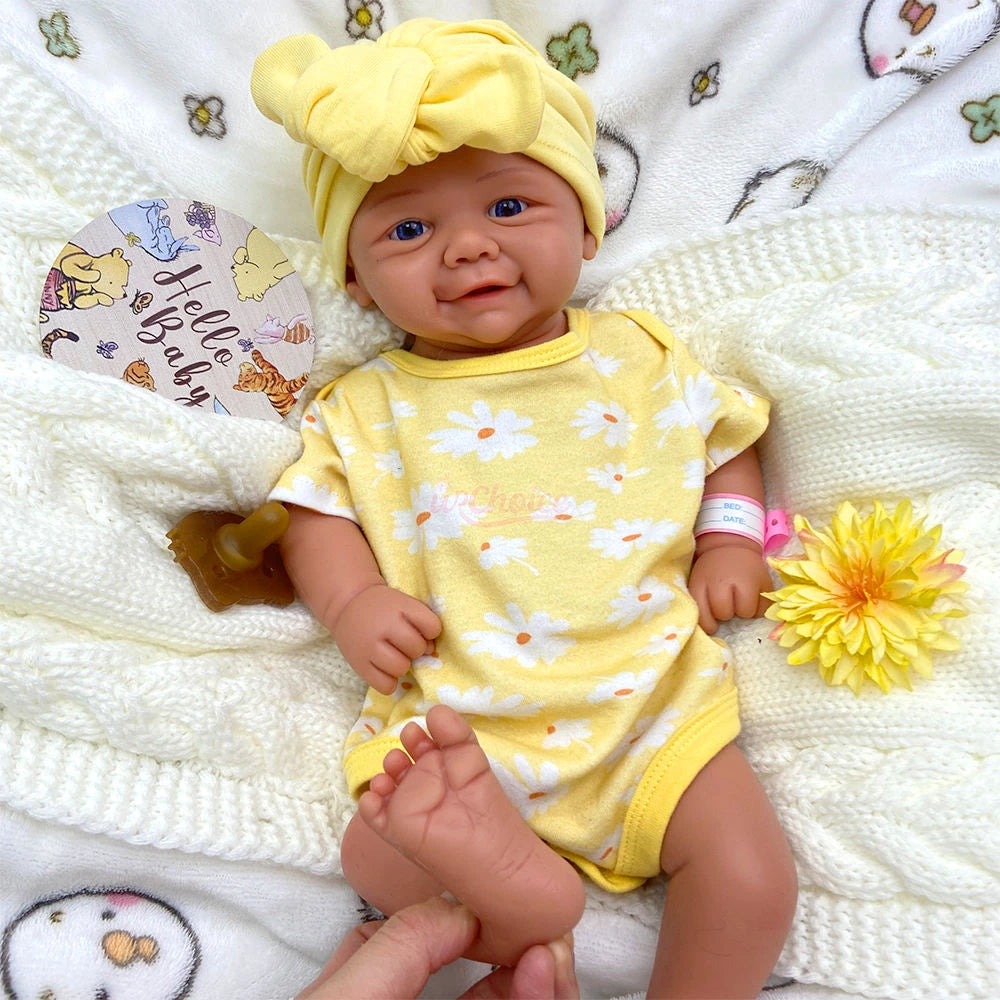 17Inch Adorable Cherubic Cheeks Reborn Doll Soft Washable Realistic Open Eyes  Skin Weighted Companion Baby Gifts