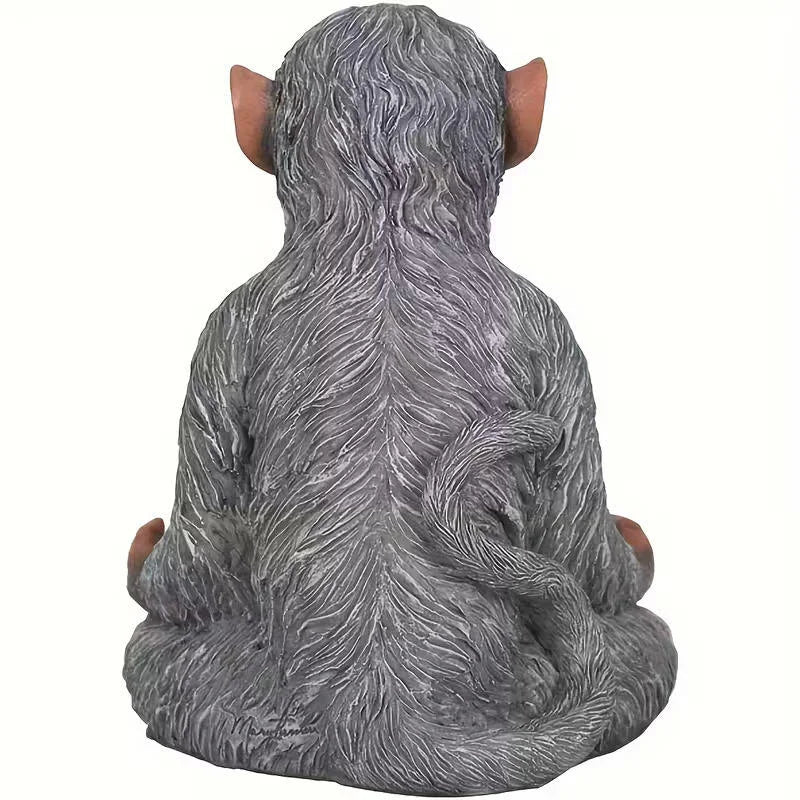 Zen Meditation Monkey Figurine-Lifelike Resin 3D Statue Peaceful Healing Decor for Courtyard/Terrace
