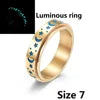 316L Titanium Steel Fidget Anxiety Ring Fashion Luminous Moon Star Design High Polished Rotatable Stacking Stainless Steel