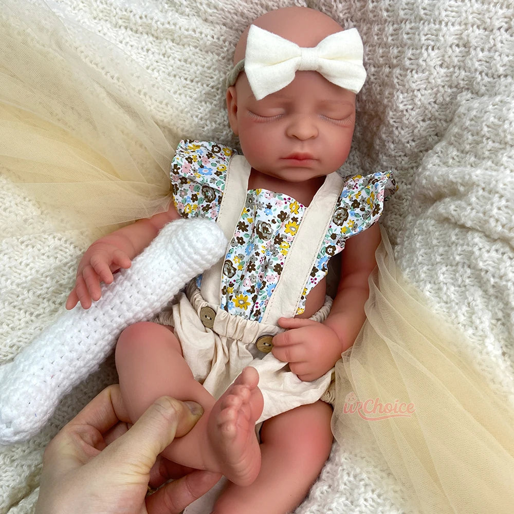 Wholesale  44CM Realistic Silicone Reborn Baby Dolls Girl  With Pacifier Veined Skin Photography Props  Accompany Baby Gifts