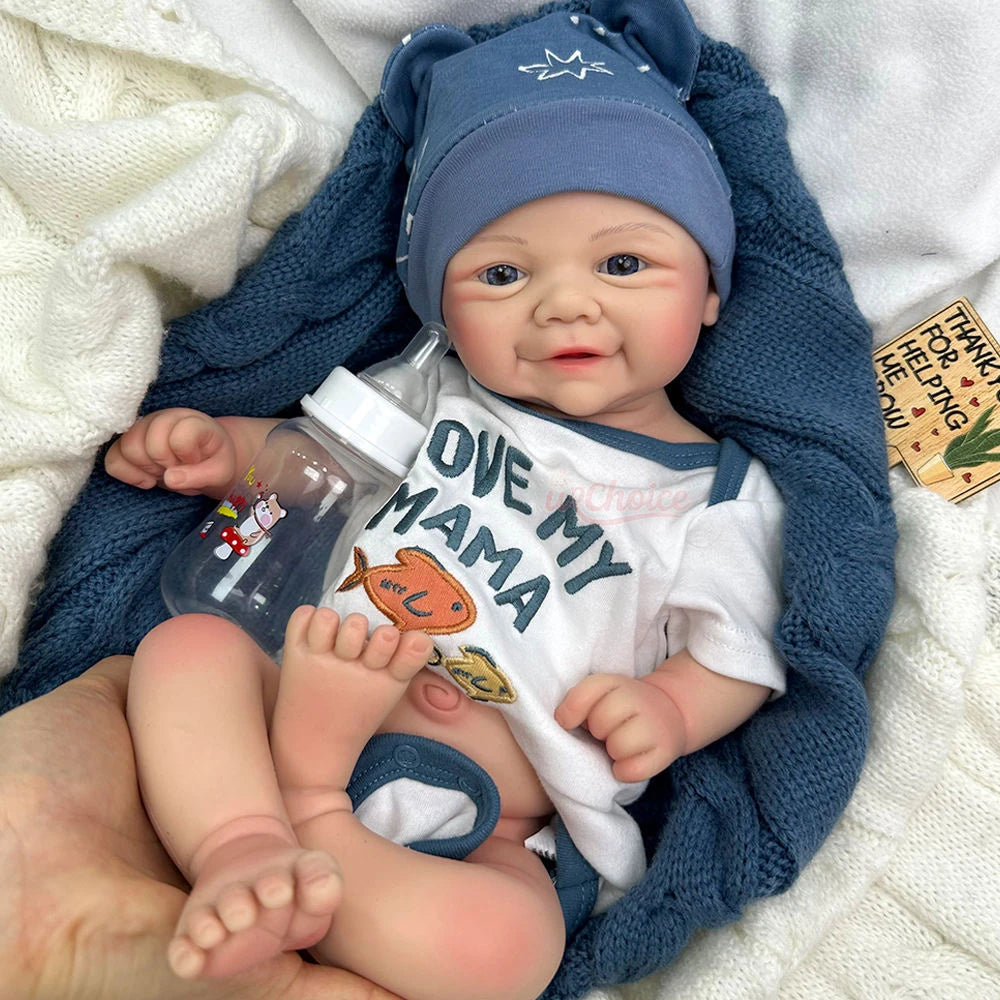 17Inch Adorable Cherubic Cheeks Reborn Doll Soft Washable Realistic Open Eyes  Skin Weighted Companion Baby Gifts