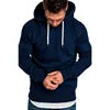 2021 New Men's Pure Color Outdoor Fitness Sports Slim Hoodie Top Men's Hooded Pullover