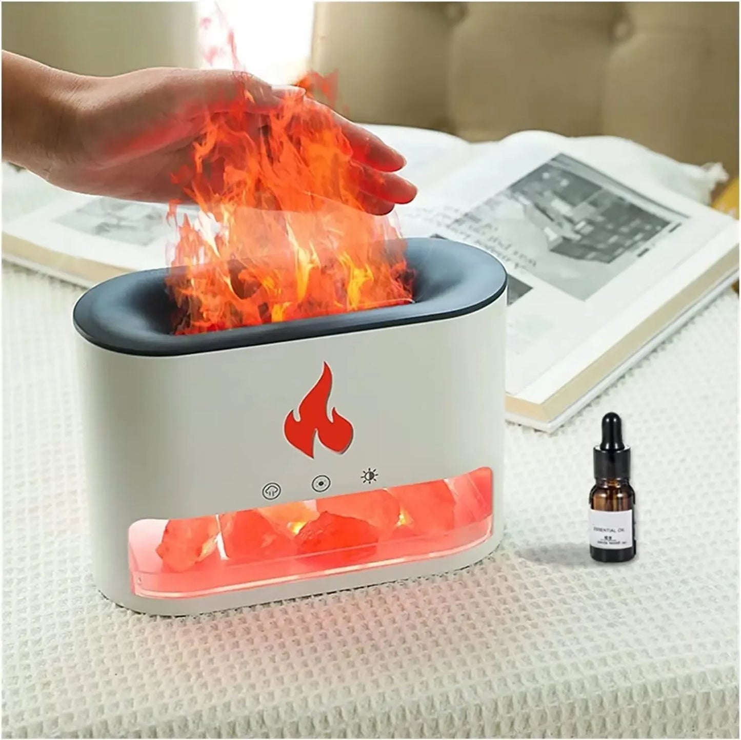 USB Installation Electric Power Source Crystal Salt Lamp Diffuser Stone Aromatherapy Function for Household Hotel Made Plastic