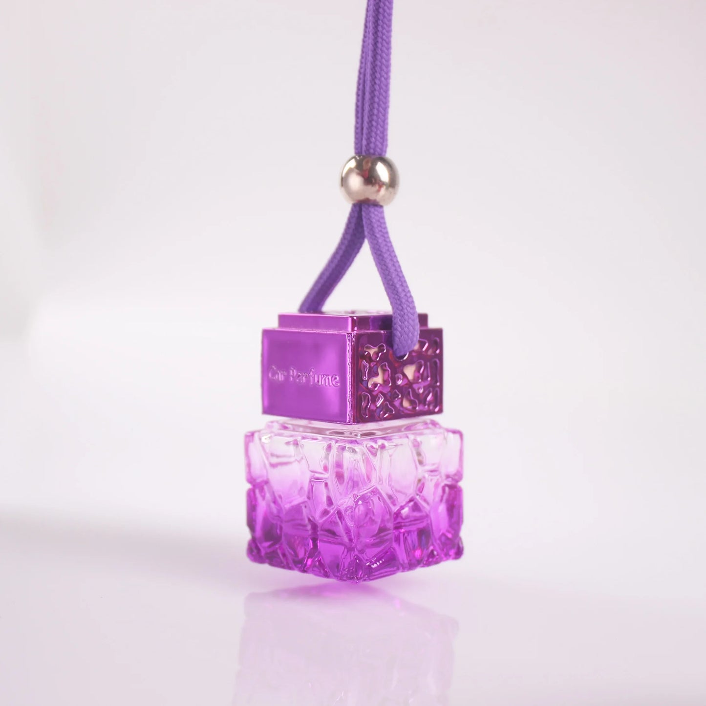 Exquisite 8ml Tinted Honeycomb Shape Car Perfume Bottle Gold Pink Blue Glass Aromatherapy Diffusers for Hanging in Cars