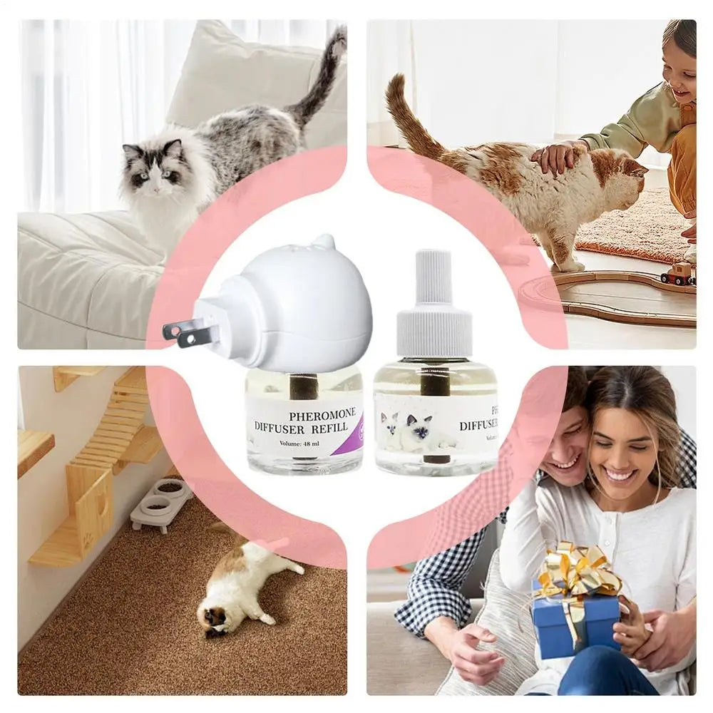 Pet Pheromone Diffuser To Calm Cats Calming Pheromone Diffuser For Calm Relaxing Home Indoor Cat Calming Aid Supplies US/EU/UK