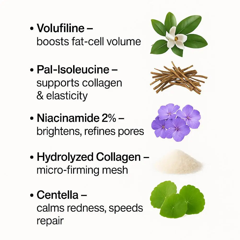 30ml Volufiline 92% + Pal-Isoleucine 1% Plumping Serum with Niacinamide Plumping Anhydrous Skin Radiance Boosting Facial Serum