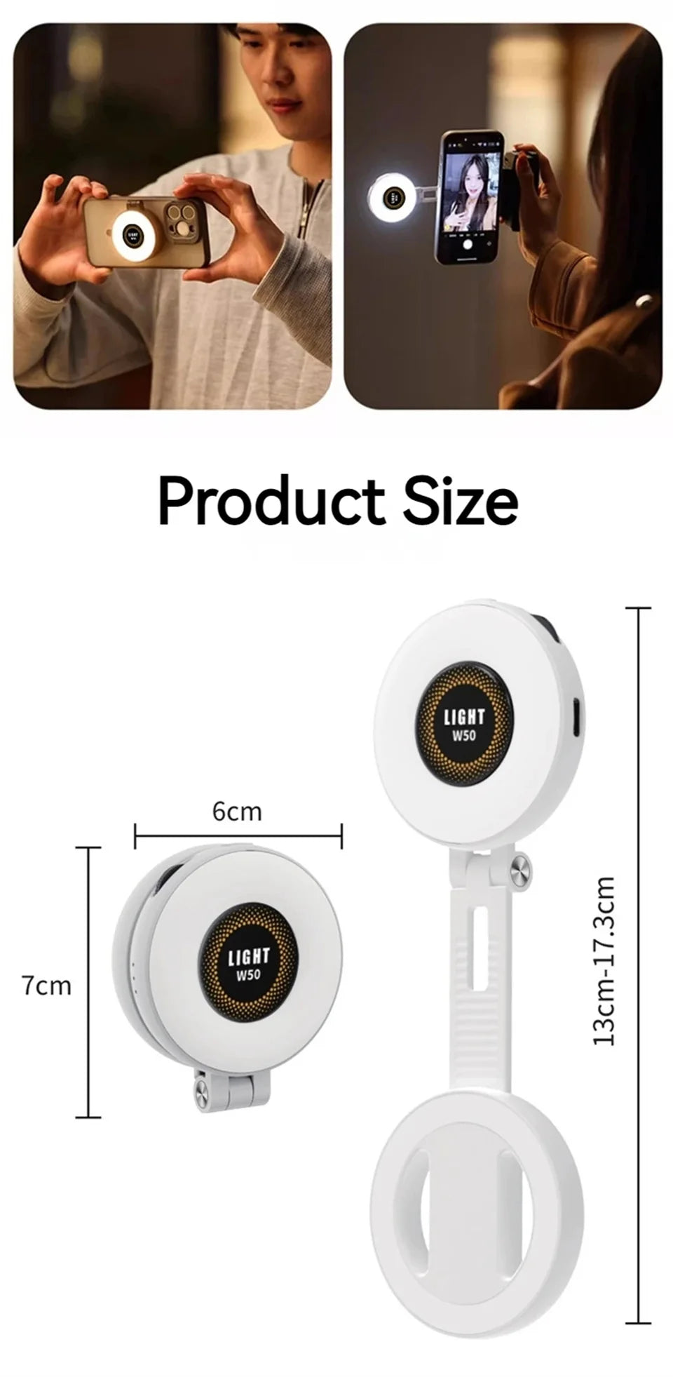 Magnetic Selfie Light LED Fill Light Compatible For Magsafe,ravel, Desktop, Selfies, Video, Makeup/Photography/TikTok/Zoom Calls